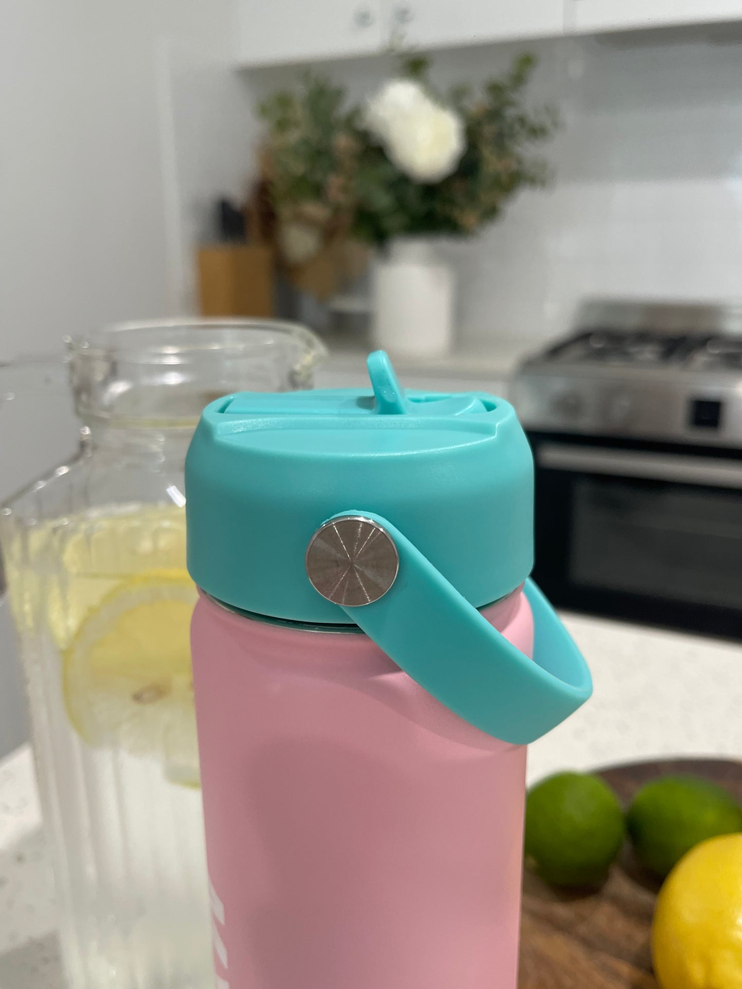 Loop Handle Straw Lid in Seafoam