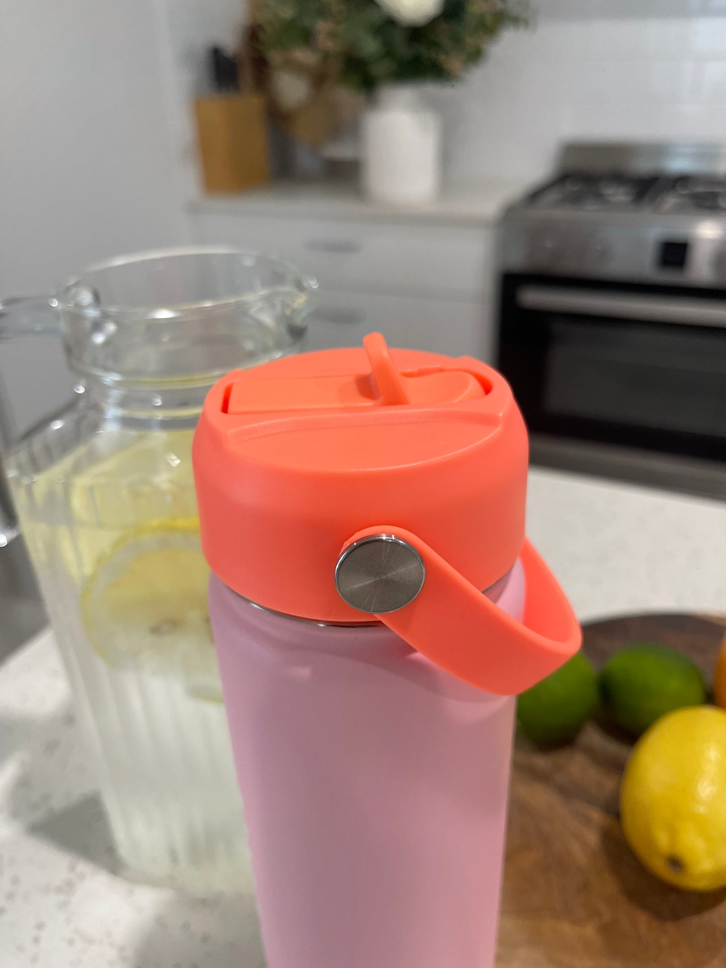 Loop Handle Straw Lid in Sunset